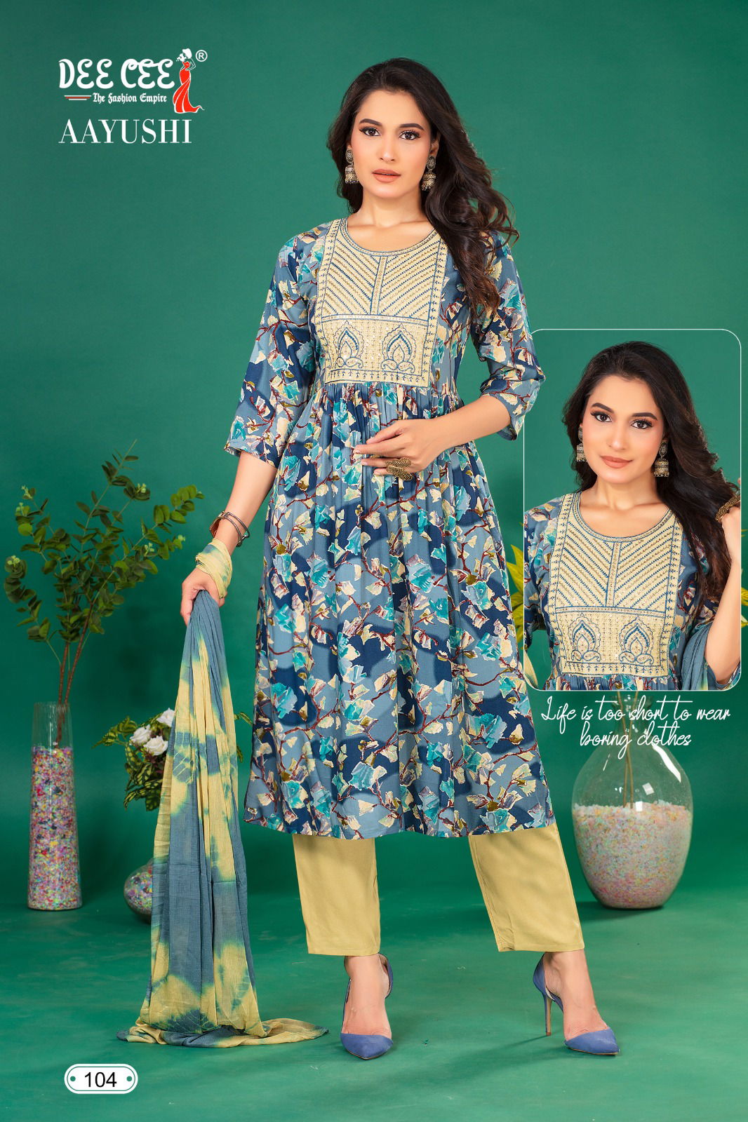 Aayushi By Deecee Rayon Foil Printed Kurti With Bottom Dupatta Wholesale Price In Surat